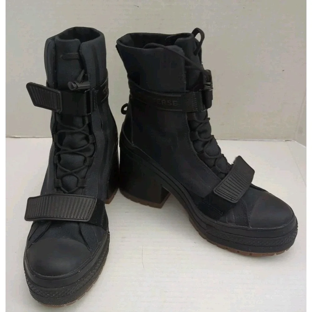 Converse Black Lace Up Boots - Picture 6 of 14